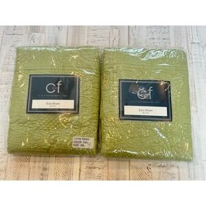 C&F Enterprises‎ Euro Sham Pillow Cover Light Green Textured Quilted Set of 2